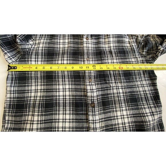 Woolrich Trout Run Men's Long Sleeve Shirt M Plaid Black Cotton Button Down - Picture 7 of 12